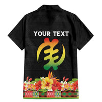 Personalized Hibiscus Mix Dashiki African Pattern Family Matching Mermaid Dress and Hawaiian Shirt Adinkra Symbol - Wonder Print Shop