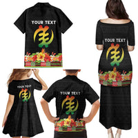 Personalized Hibiscus Mix Dashiki African Pattern Family Matching Puletasi and Hawaiian Shirt Adinkra Symbol - Wonder Print Shop