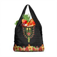 Hibiscus Mix Dashiki African Pattern Grocery Bag Adinkra Symbol - Wonder Print Shop