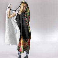 Hibiscus Mix Dashiki African Pattern Hooded Blanket Adinkra Symbol - Wonder Print Shop