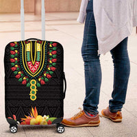 Hibiscus Mix Dashiki African Pattern Luggage Cover Adinkra Symbol - Wonder Print Shop