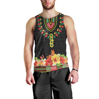 Personalized Hibiscus Mix Dashiki African Pattern Men Tank Top Adinkra Symbol - Wonder Print Shop