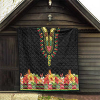 Hibiscus Mix Dashiki African Pattern Quilt Adinkra Symbol - Wonder Print Shop