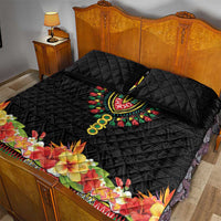 Hibiscus Mix Dashiki African Pattern Quilt Bed Set Adinkra Symbol - Wonder Print Shop
