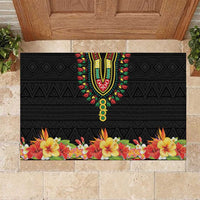 Hibiscus Mix Dashiki African Pattern Rubber Doormat Adinkra Symbol - Wonder Print Shop