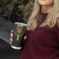 Personalized Hibiscus Mix Dashiki African Pattern Tumbler Cup Adinkra Symbol - Wonder Print Shop