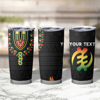 Personalized Hibiscus Mix Dashiki African Pattern Tumbler Cup Adinkra Symbol - Wonder Print Shop