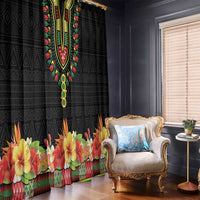 Hibiscus Mix Dashiki African Pattern Window Curtain Adinkra Symbol - Wonder Print Shop