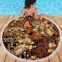 Hibiscus Mix African Pattern Beach Blanket - Wonder Print Shop