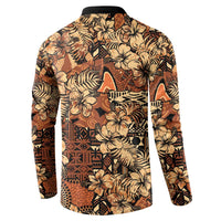 Hibiscus Mix African Pattern Button Sweatshirt - Wonder Print Shop