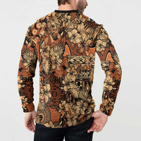 Hibiscus Mix African Pattern Button Sweatshirt - Wonder Print Shop