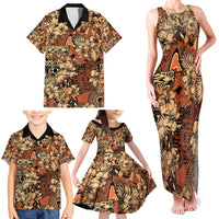 Hibiscus Mix African Pattern Family Matching Tank Maxi Dress and Hawaiian Shirt - Wonder Print Shop