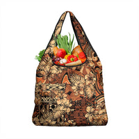 Hibiscus Mix African Pattern Grocery Bag - Wonder Print Shop