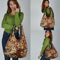 Hibiscus Mix African Pattern Grocery Bag - Wonder Print Shop