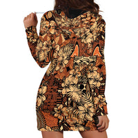 Hibiscus Mix African Pattern Hoodie Dress - Wonder Print Shop