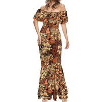 Hibiscus Mix African Pattern Mermaid Dress - Wonder Print Shop