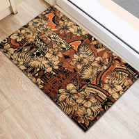 Hibiscus Mix African Pattern Rubber Doormat - Wonder Print Shop