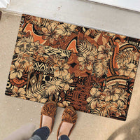 Hibiscus Mix African Pattern Rubber Doormat - Wonder Print Shop