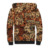Hibiscus Mix African Pattern Sherpa Hoodie - Wonder Print Shop