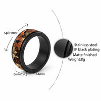 Hibiscus Mix African Pattern Spinner Ring - Wonder Print Shop