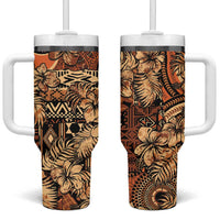 Hibiscus Mix African Pattern Tumbler With Handle - Wonder Print Shop