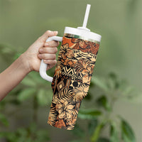 Hibiscus Mix African Pattern Tumbler With Handle - Wonder Print Shop