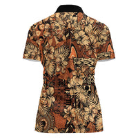 Hibiscus Mix African Pattern Women Polo Shirt - Wonder Print Shop