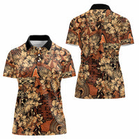 Hibiscus Mix African Pattern Women Polo Shirt - Wonder Print Shop