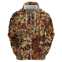 Hibiscus Mix African Pattern Zip Hoodie - Wonder Print Shop