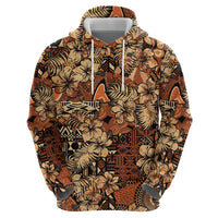 Hibiscus Mix African Pattern Zip Hoodie - Wonder Print Shop