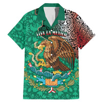 Personalised Viva La Mexico Family Matching Mermaid Dress and Hawaiian Shirt Coat Of Arms Aztec Mix Otomi Patterns - Wonder Print Shop