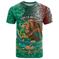 Personalised Viva La Mexico T Shirt Coat Of Arms Aztec Mix Otomi Patterns - Wonder Print Shop