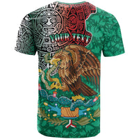 Personalised Viva La Mexico T Shirt Coat Of Arms Aztec Mix Otomi Patterns - Wonder Print Shop