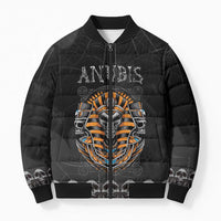 Personalized Halloween Egypt Bomber Puffer Jacket Skull Anubis - Wonder Print Shop