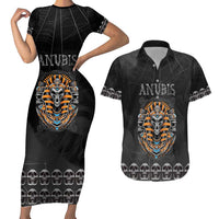 Personalized Halloween Egypt Couples Matching Short Sleeve Bodycon Dress and Hawaiian Shirt Skull Anubis - Wonder Print Shop