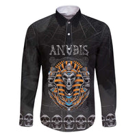 Personalized Halloween Egypt Family Matching Long Sleeve Bodycon Dress and Hawaiian Shirt Skull Anubis - Wonder Print Shop