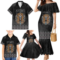 Personalized Halloween Egypt Family Matching Mermaid Dress and Hawaiian Shirt Skull Anubis - Wonder Print Shop