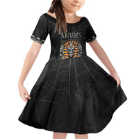 Personalized Halloween Egypt Family Matching Off Shoulder Short Dress and Hawaiian Shirt Skull Anubis - Wonder Print Shop