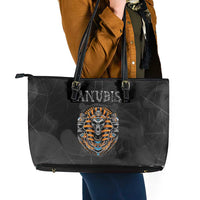 Halloween Egypt Leather Tote Bag Skull Anubis - Wonder Print Shop
