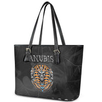 Halloween Egypt Leather Tote Bag Skull Anubis - Wonder Print Shop