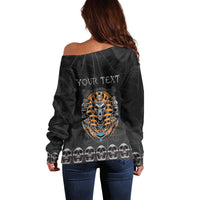Personalized Halloween Egypt Off Shoulder Sweater Skull Anubis - Wonder Print Shop