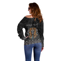 Personalized Halloween Egypt Off Shoulder Sweater Skull Anubis - Wonder Print Shop