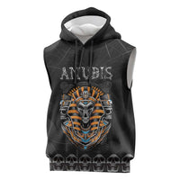 Personalized Halloween Egypt Sleeveless Hoodie Skull Anubis - Wonder Print Shop