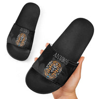 Halloween Egypt Slide Sandals Skull Anubis - Wonder Print Shop