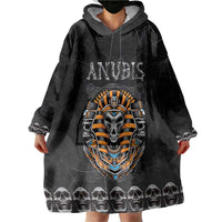 Personalized Halloween Egypt Wearable Blanket Hoodie Skull Anubis - Wonder Print Shop