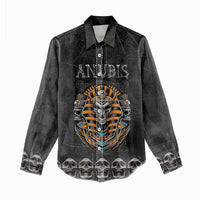 Personalized Halloween Egypt Women Casual Shirt Skull Anubis - Wonder Print Shop