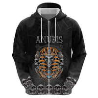 Personalized Halloween Egypt Zip Hoodie Skull Anubis - Wonder Print Shop