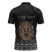 Personalized Halloween Egypt Zipper Polo Shirt Skull Anubis - Wonder Print Shop
