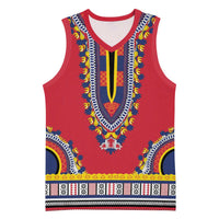 Personalized Liberia Dashiki Basketball Jersey Red Color - Wonder Print Shop