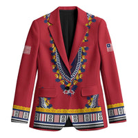 Personalized Liberia Dashiki Blazer Red Color - Wonder Print Shop